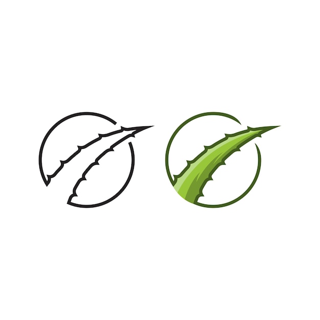 Aloe vera. vector logo icon template