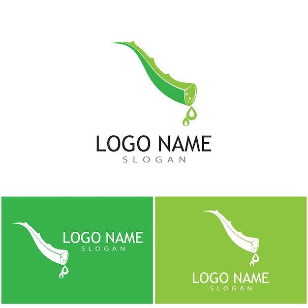 Aloë vera wave logo template vector symbool natuur