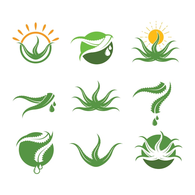 Aloevera logo icon vector illustration design template