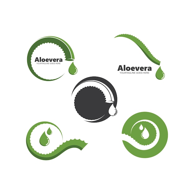 Aloevera pictogram vector illustratie ontwerpsjabloon