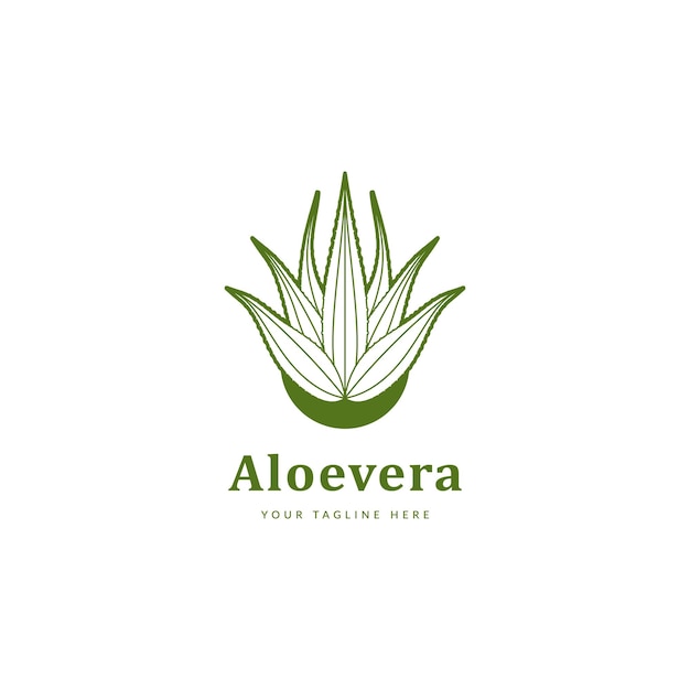 Aloevera plant logo pictogram kaderstijl