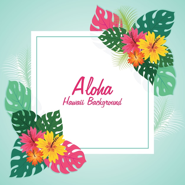 Aloha sfondo stile cornice floreale