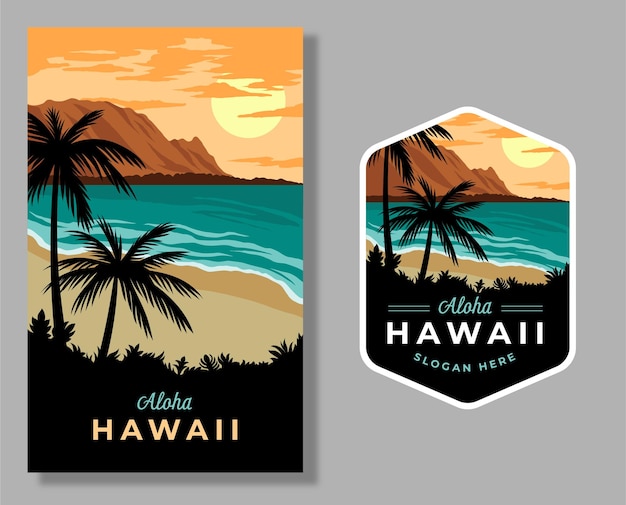 Vector aloha hawaii illustration