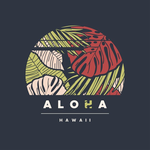 Vector aloha hawaii kleurrijke tropische vector t-shirt design poster print label