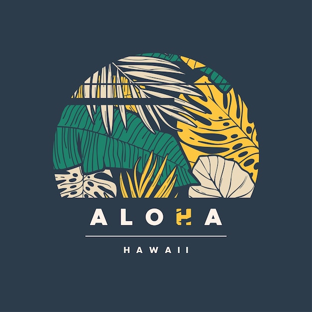 Vector aloha hawaii kleurrijke tropische vector t-shirt design poster print label