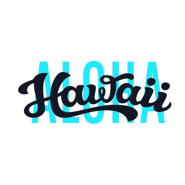 Tipografia aloha hawaii