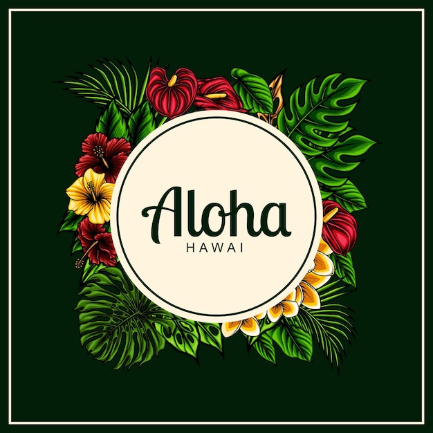 Vector aloha hawaii vector illustration