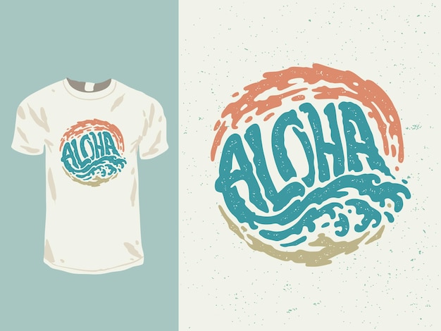 Design t-shirt con parole hawaiane aloha