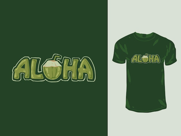 Aloha kokos t-shirt ontwerp