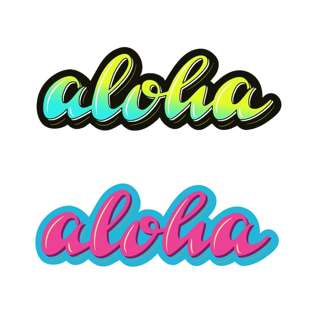 Aloha retro letters