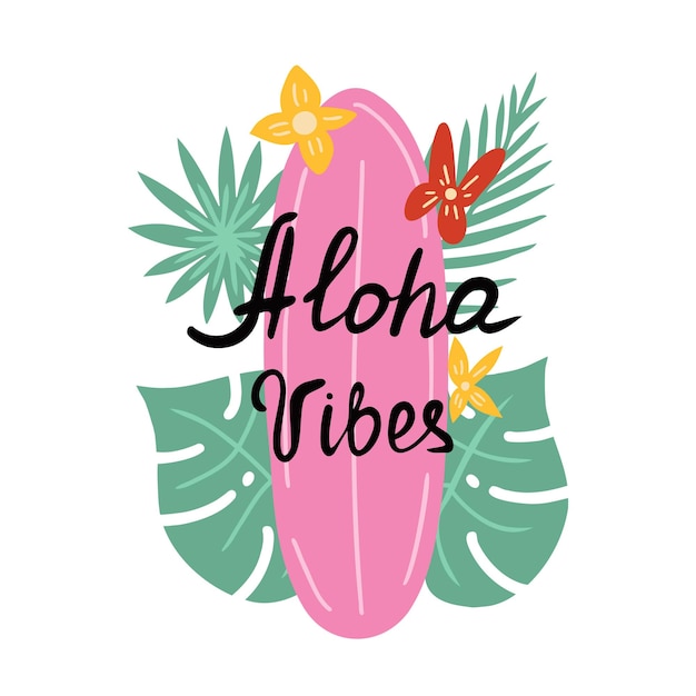 Aloha vibes Handgetekende illustratie