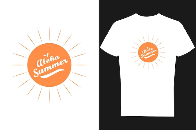 Aloha zomer vector typografie citeert t-shirt ontwerpsjabloon