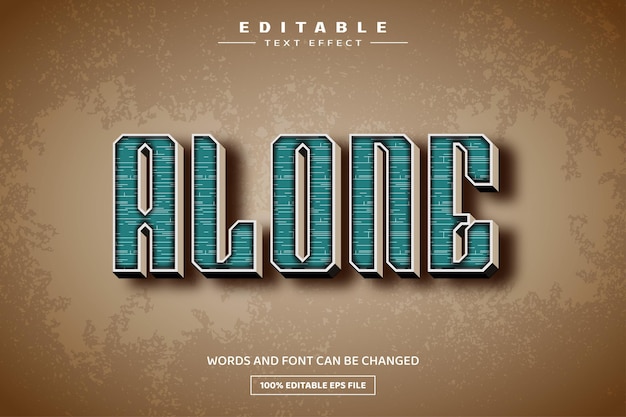 Alone 3D editable text effect template