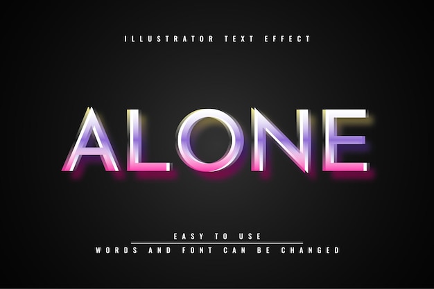 Alone - illustrator editable 3d text effect design