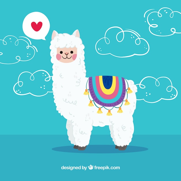 Vector alpaca background with love concept