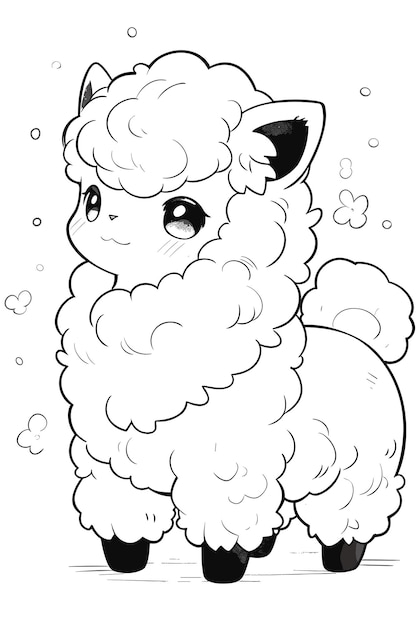 Vector alpaca coloring sheets for kids line art clean and simple