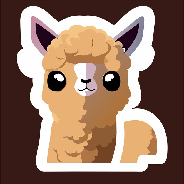 Vector alpaca hand drawn flat stylish cartoon sticker icon concept isolated illustration
