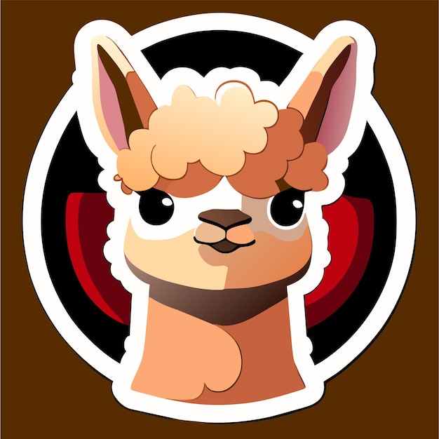 Alpaca hand drawn flat stylish cartoon sticker icon concept isolated illustration