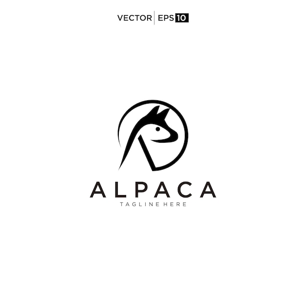 Premium Vector | Alpaca logo design icon vector silhouette