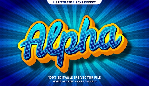 Редактируемый эффект стиля текста alpha 3d