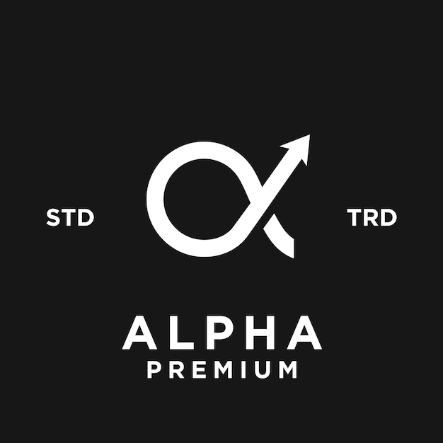 Vettore illustrazione del disegno dell'icona del logo della lettera alfa