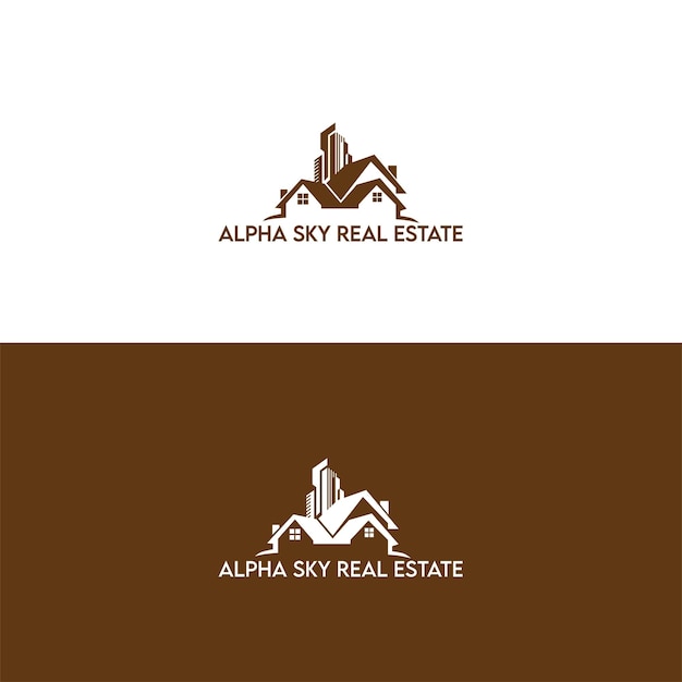 Alpha sky real state logo, real estate and minimalist logo