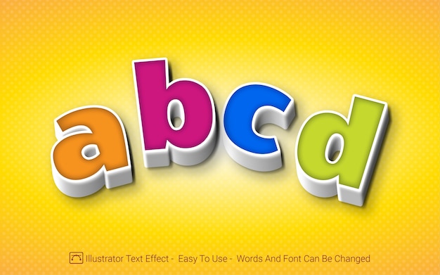 Вектор alphabet abcd - стиль редактируемого текстового эффекта