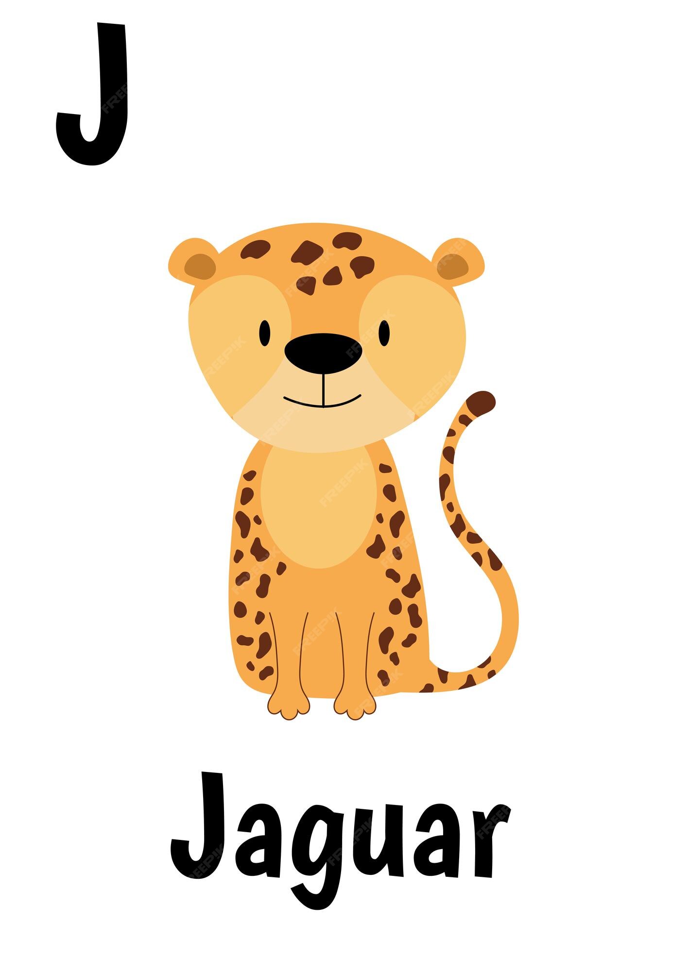 Premium Vector | Alphabet animal cards for kids with jaguar Premium Vector | Alphabet animal cards for kids with jaguar