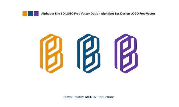 Vettore alfabeto b in 3d logo free vector design alfabeto eps design logo free vector