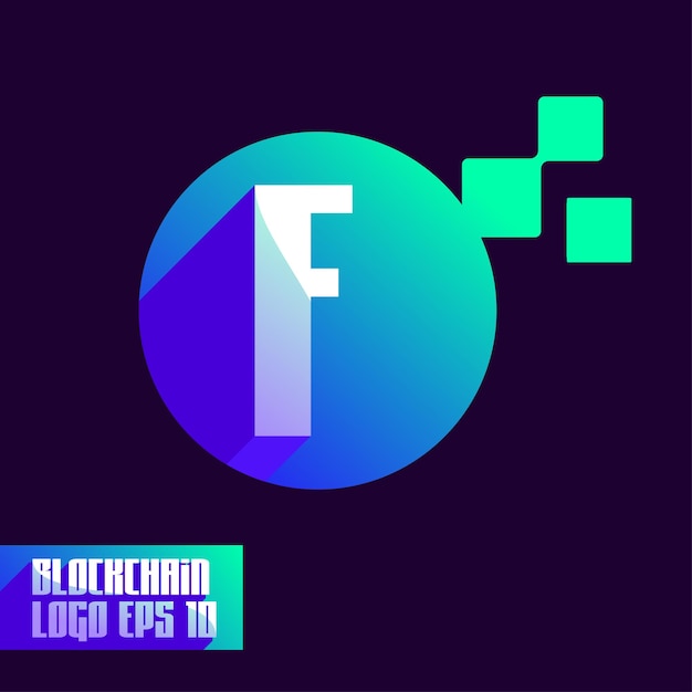 Logo alfabeto blockchain f