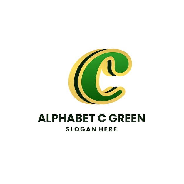 Logo alfabeto c verde oro