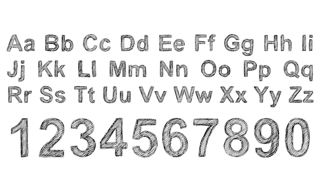 Вектор Алфавитный меловый шрифт ручная коллекция