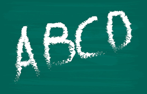 Vettore alfabeto sulla lavagna. lettere a, b, c, d. illustrazione vettoriale