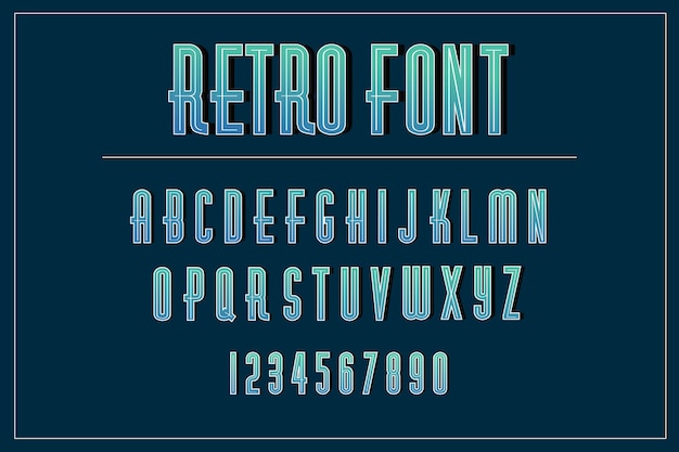 Vector alphabet collection from a to z in 3d retro style