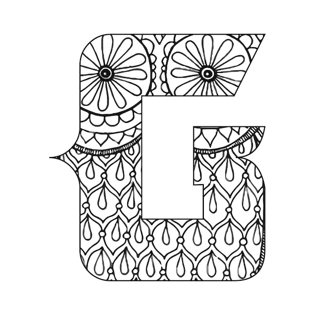 Vector alphabet coloring page for kids