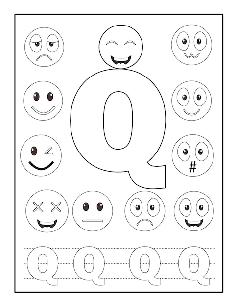 alphabet coloring pages alphabet with cute emoji coloring pages emoji coloring pages