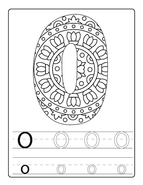 Alphabet coloring pages with cute designs vector