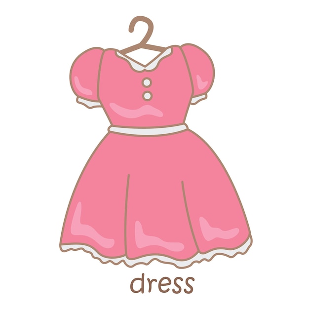 Alphabet D For Dress Illustration Vector Clipart