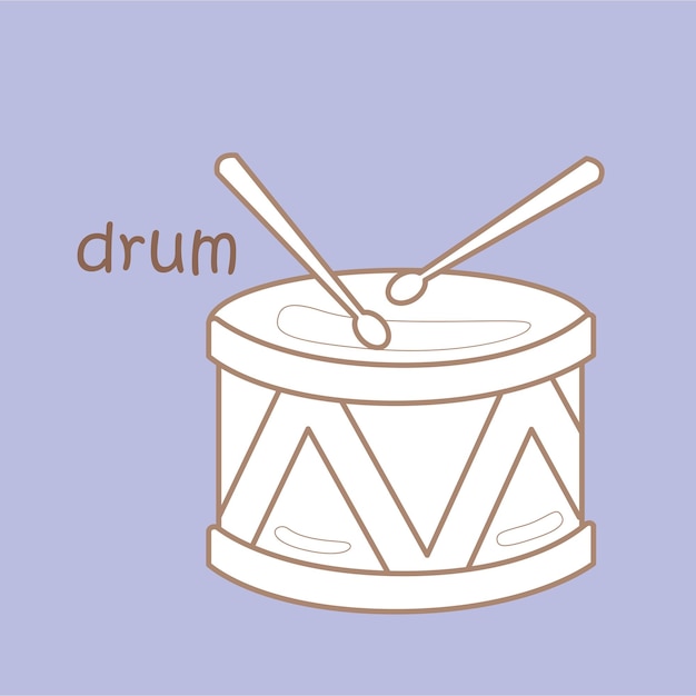 Alphabet D For Drum Digital Stamp