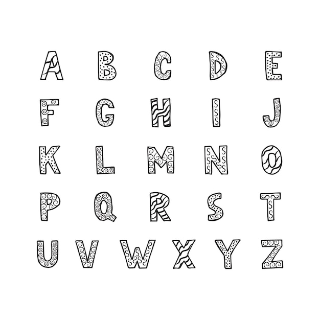 Alphabet doodle scandinavian 1