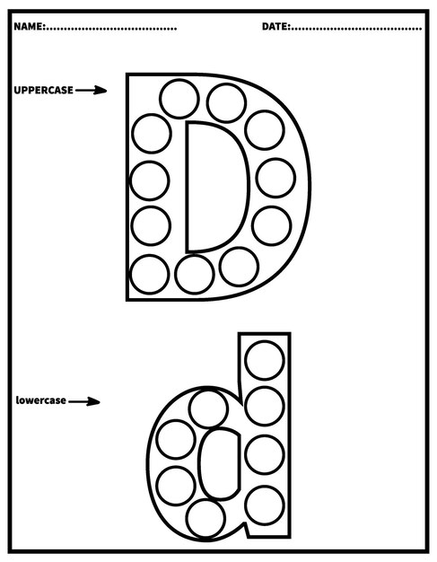 Premium Vector | Alphabet dot markerdab the dot activity printable ...