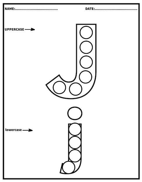 Alphabet Dot Markerdab The Dot Activity 인쇄 가능한 워크시트유치원 색칠 공부 페이지