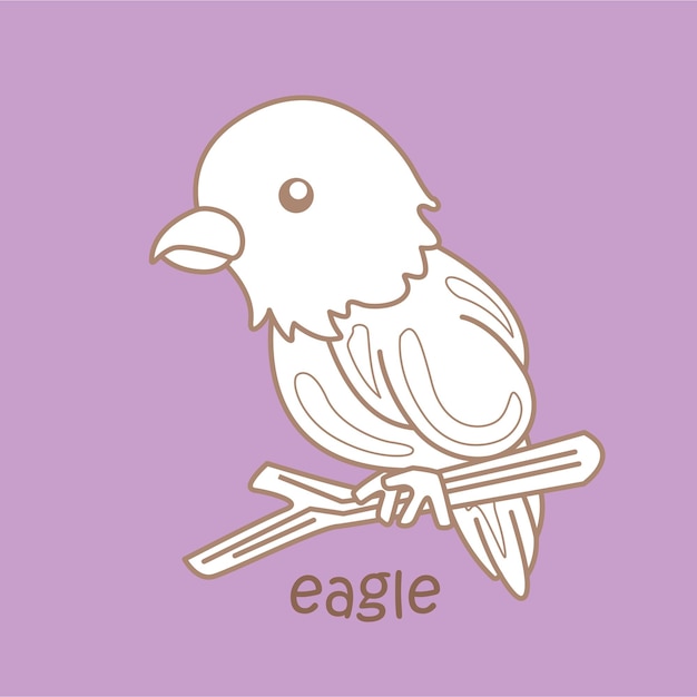 Alphabet e for eagle digital stamp