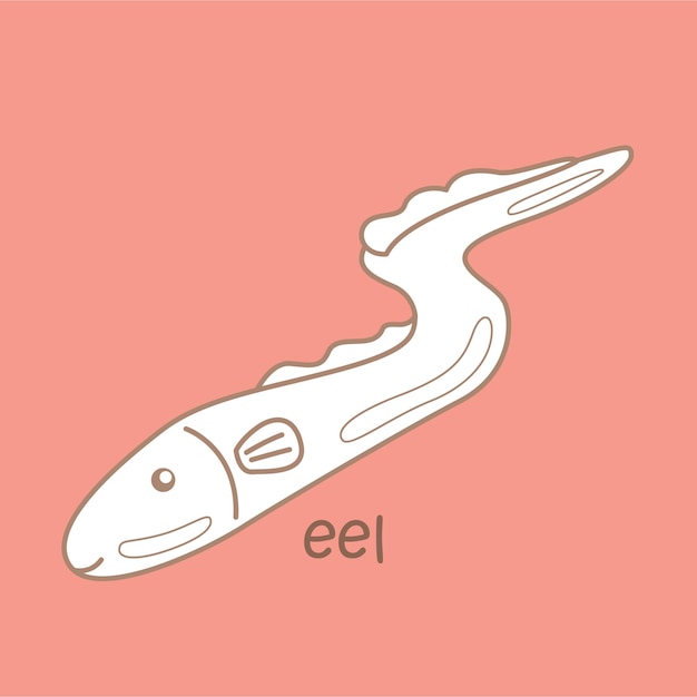 Alphabet E For Eel Digital Stamp