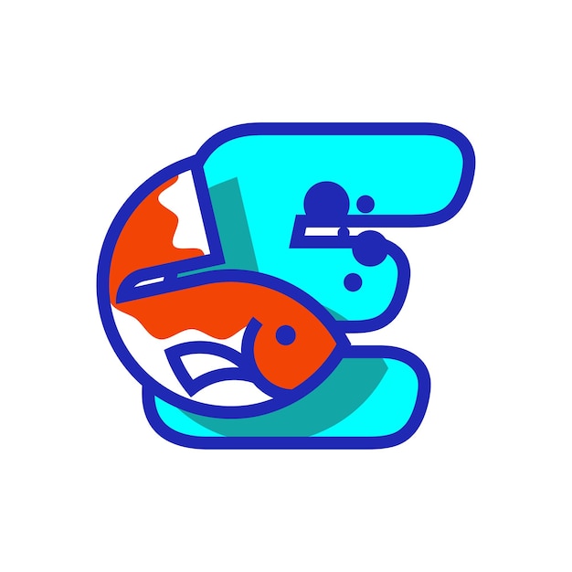 Alphabet E Fish Logo