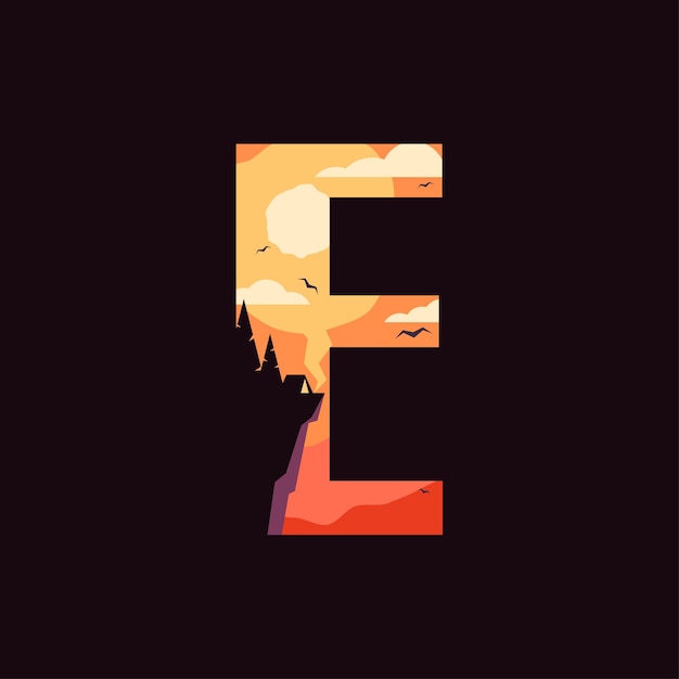 Vector alphabet e outdoor logo