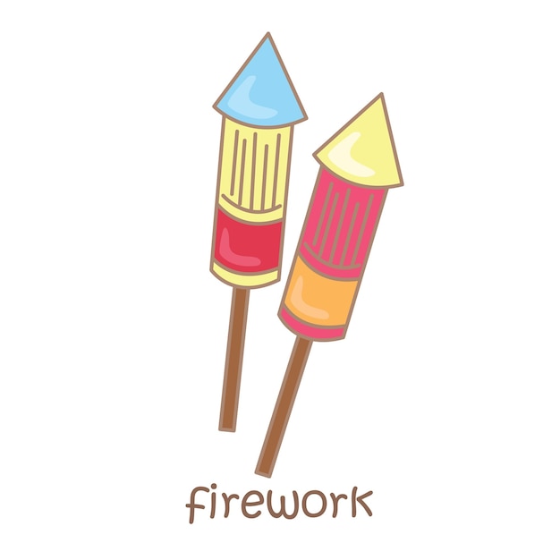 Alphabet F For Firework Illustration Vector Clipart