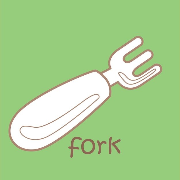 Alphabet F For Fork Digital Stamp