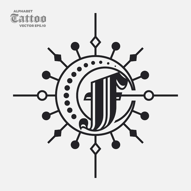 Alphabet F Tattoo Logo