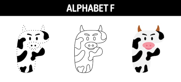 Alphabet f tracing and coloring worksheet for kids